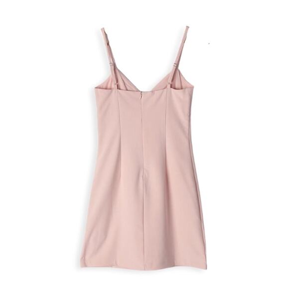 Lulus Sultry Moments Mini Sheath Dress Adjustable Straps Zip Closure Pink M NWOT - Picture 6 of 11